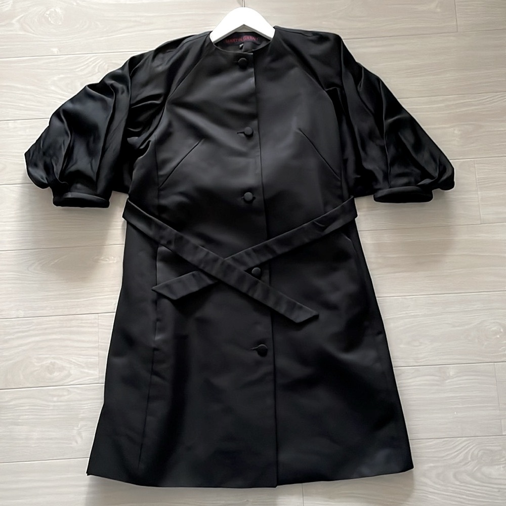 Martin Grant Paris Black Wing Back Dress Coat - Picture 4 of 15